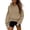 khaki, variant on PRETTYGARDEN Women's Fall Hooded Sweatshirts Long Sleeve Half Zip Cropped Hoodies Pullover Fashion Clothes