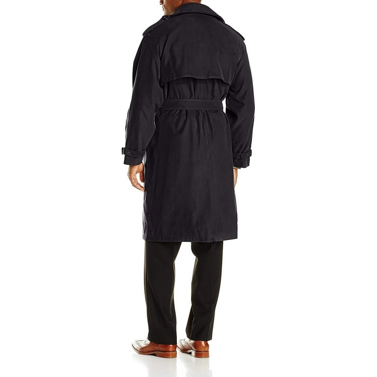 LONDON FOG Men s Iconic Trench Coat Black 54R Walmart