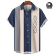 thumbnail image 3 of Camisa de hombre con estampado de flamencos, informal, con estampado 3D, con botones de solapa, para verano, estilo hawaiano, informal, tallas S a 5XL, 3 of 5