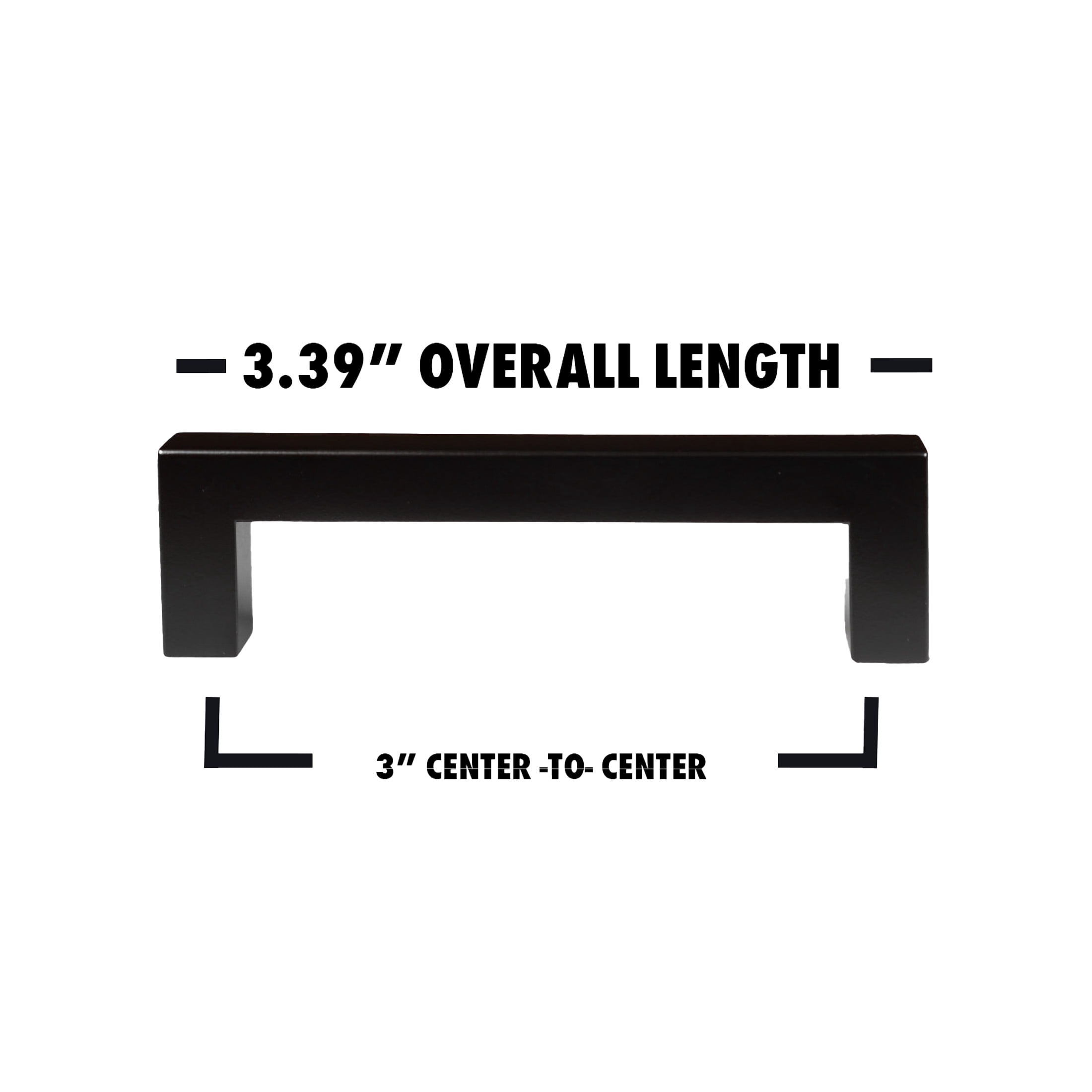 Würth Matte Black Square Pull 3", 10 pack