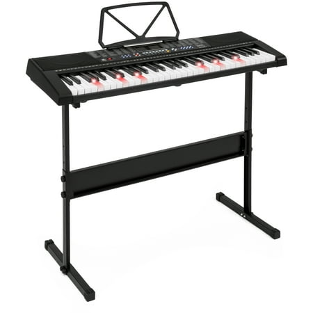 Best Choice Products 61-Key Starter Electronic Keyboard Musical Instrument w/ Light-Up Keys, Adjustable H-Stand, Recorder, Playback, Rhythm Programmer - (Best 49 Key Synthesizer)