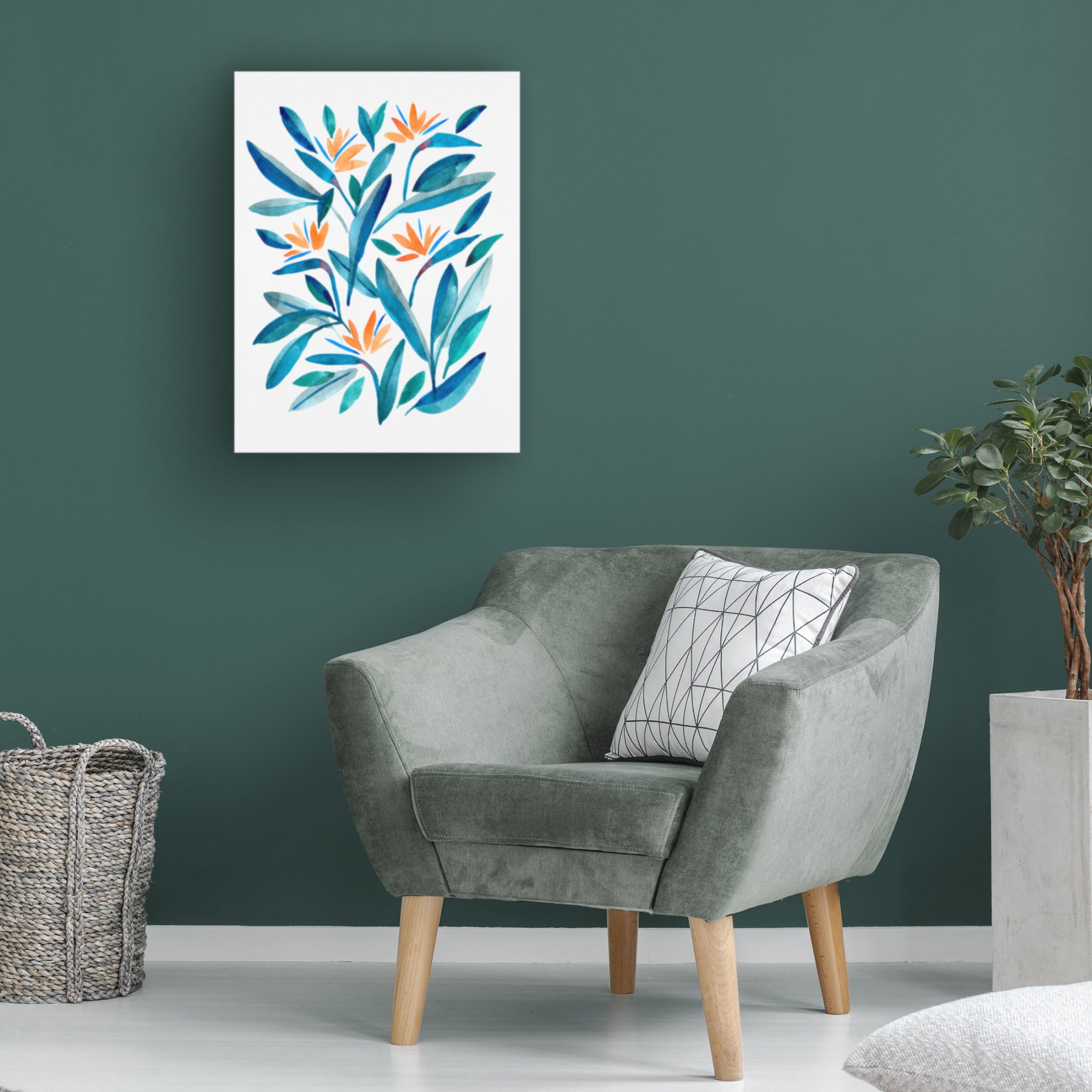 Canvas Wall Art - Cami Juncos 'Bird of Paradise Flower 1' Wall Art for Living Room, Bedroom, or Office Décor by Trademark Fine Art - 24 x 32 Inches