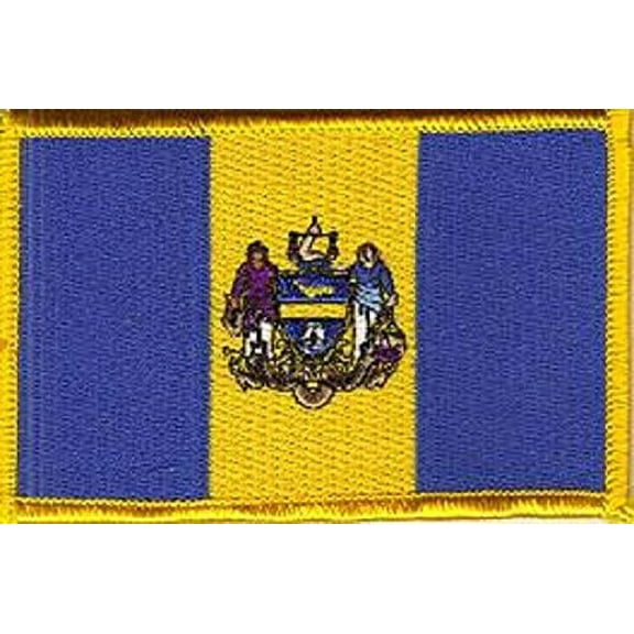 LOT OF 25!! Philadelphia City Patch 3.50" x 2.25", City of Philadelphia Embroidered Iron On or Sew On Flag Patch Emblem