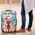 thumbnail image 4 of Merry Christmas Golden Retriever Enjoys Woofmas Winter Xmas Holiday Travel Luggage Cover Goldens Dog Lover Gifts Idea Suitcase Dust Protective Decor - 02022, 4 of 5