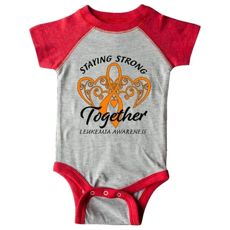

Inktastic Leukemia Awareness Staying Strong Together and Orange Ribbon Gift Baby Boy or Baby Girl Bodysuit