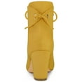 thumbnail image 2 of Unique Bargains Women's Round Toe Block Heel Zipper Ankle Boots Yellow (Size 8), 2 of 6