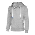 thumbnail image 3 of YUNAFFT Women's Tops, Jackets& Coat Clearance, Mens Pure Color Zipper Pullover Long Sleeve Hooded Sweatshirt Tops Blouse, 3 of 9