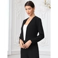 thumbnail image 4 of DARING DIVA Women's Collarless Business Outfits Open Front Suit Blazer XS Black, 4 of 7
