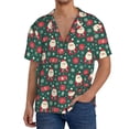 thumbnail image 1 of Balery Santa Claus Camisa Casual de Manga Corta con Botones para Hombre, Texturizada, Estilo Cubano, para Playa, Verano-Small, 1 of 5