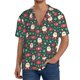 thumbnail image 1 of Balery Santa Claus Camisa Casual de Manga Corta con Botones para Hombre, Texturizada, Estilo Cubano, para Playa, Verano-Small, 1 of 5