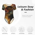 thumbnail image 4 of Balery Colorful Bull Western Man Body de cuello redondo de manga corta para mujer Tops de manga corta Tops básicos-X-Large, 4 of 7