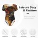 thumbnail image 4 of Fotbe Colorful Bull Western Man Body de Mujer con Cuello Redondo y Mangas Cortas, Sin Mangas Ajustado, Suave, Cómodo y Básico-X-Large, 4 of 7