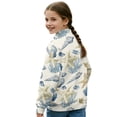 thumbnail image 2 of COEQINE Girls Printed Sweatshirt, Quarter Zip Long Sleeve Cute Pullover Loose Fit, Drop Shoulder Fall Tops Shirts for Youth Kids 7-8 Year Olds, Starfish Coral Conch Beige, 2 of 7