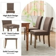 thumbnail image 5 of Kidol & Shellder Linen Fabric Armless Dining Chair Set of 4 Modern Upholstered Side Chair with Thick Padded Seat, Sturdy Wooden Legs for Kitchen, Dining Room, Brown, 5 of 15