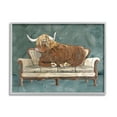 thumbnail image 3 of Stupell Industries Shaggy Cattle Resting Living Room Couch Green Gray, 20 x 16, Design by Cindy Jacobs, 3 of 5