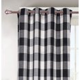 thumbnail image 2 of Decotex 1 Piece Plaid Courtyard Buffalo Checkered Grommet Top Window Curtain Drape Panel or Valance (53" X 63", Black/Beige), 2 of 2