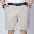 thumbnail image 4 of JUUYY Mens Shorts Casual Pleated Front Cotton Golf Shorts with Pockets Solid Lightweight Summer Classic Work Dress Shorts for Men Beige XXXL, 4 of 5