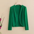 thumbnail image 4 of CILENON Trendy Outfits for Women 2024 Women's Long Sleeve Ice Silk Knit Skirt V Neck Cardigan (Green,XXXXXL), 4 of 5