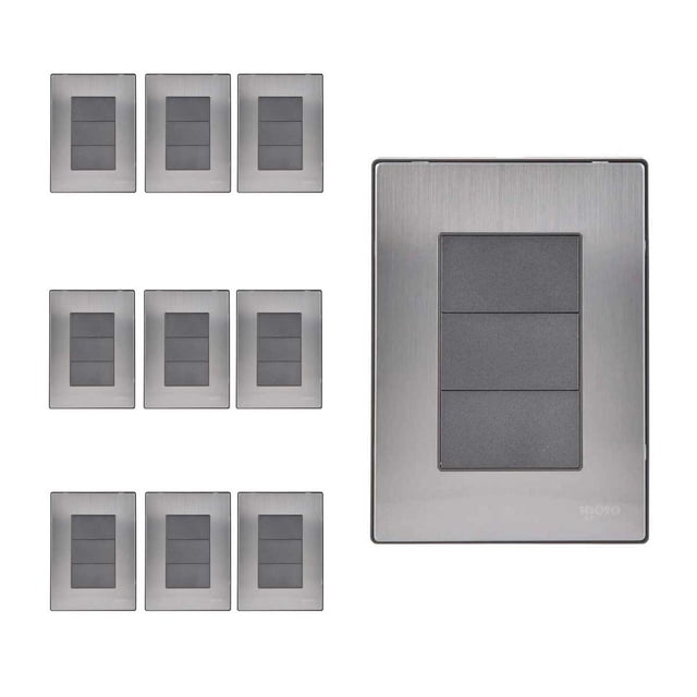 Placa Armada Inoxidable Ciega Oxford 10 Pzs gris 12cm