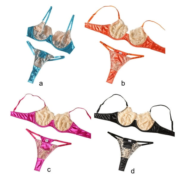 enqiretly Women Sexy Bra Underwear Lace Lingerie Set Brief Panty