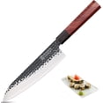 thumbnail image 1 of WILDMOK 8 Inch Chef Knife 3 Layers 9CR18MOV Clad Steel, Forged Gyuto Kitchen Knife with Octagonal Handle - Jiao Series, 1 of 8