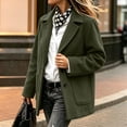 thumbnail image 4 of PBFRDSJ Women Winter Single Breasted Pea Coat Casual Notch Lapel Oversized Thicken Tweed Overcoat Mid Long Wool Blend Overcoat Jacket, 4 of 8
