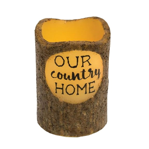 CWI Gifts CWI Gifts Our Country Home Flameless Rustic LED Pillar Candle Home Decor Lighting