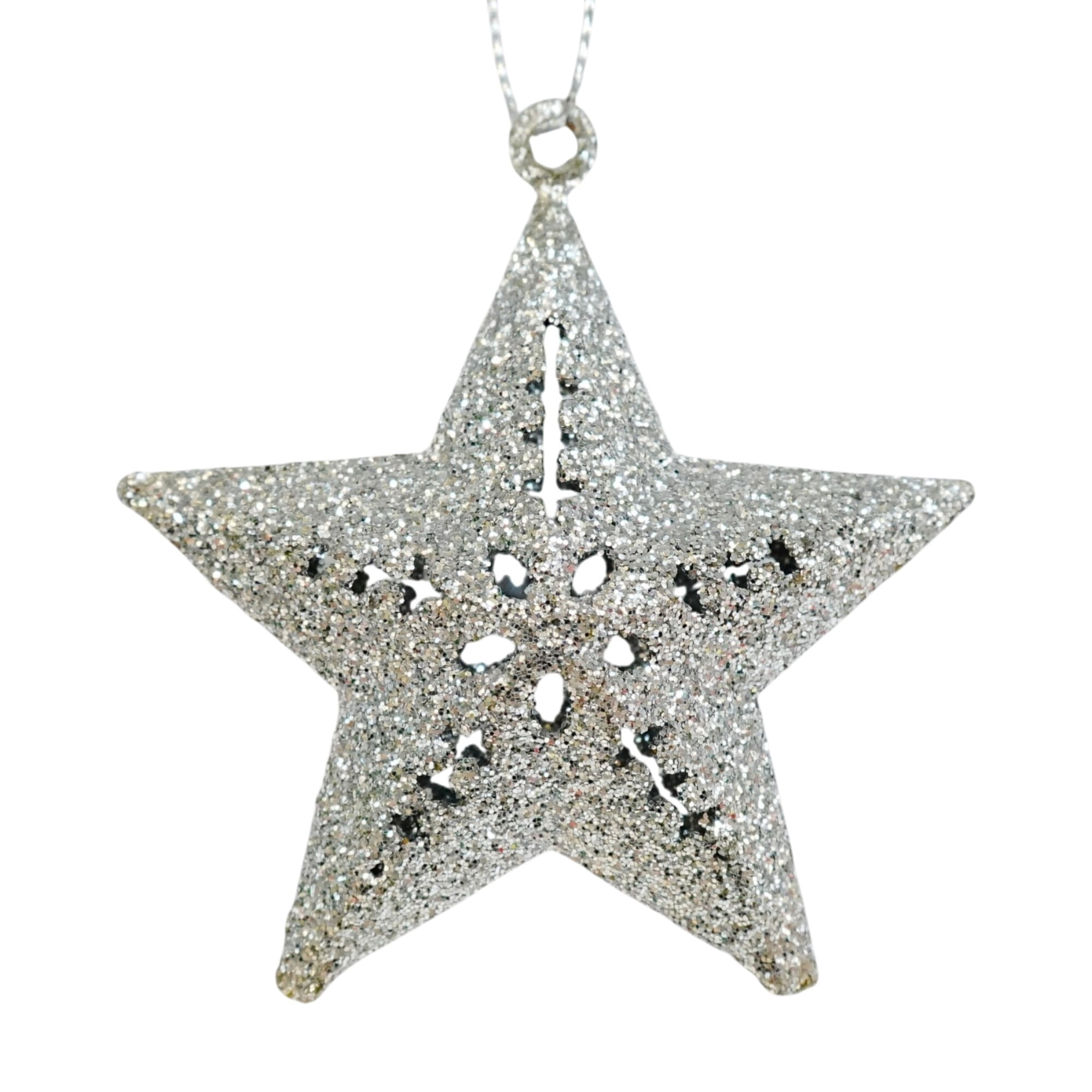4-Count Gold and Silver Metal Star Mini Christmas Ornaments, 2.5", by Holiday Time