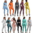 thumbnail image 2 of Pantalones cortos de cinco piezas, pantalones de manga corta y manga larga, sujetador, traje, camiseta de fitness, chaleco, traje de yoga de punto, 2 of 6