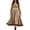 Khaki, variant on Women's Renaissance Dress Velvet Evening Gown, V-Neck Long Sleeve Medieval Dress with Lace Panel Detailing Wine S