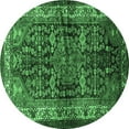 thumbnail image 1 of Ahgly Company Indoor Round Persian Emerald Green Traditional Area Rugs, 7' Round, 1 of 4