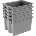 thumbnail image 5 of Hang & Stack Storage Bin, Plastic, Gray, 12 in H, 17 in W, 21 in L, 5 of 6