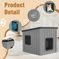 thumbnail image 5 of Large Outdoor Cat House Weatherproof, Plastic Cat House with Dual Door, Feral Cat Shelter for Porch, Patio, Backyards,Garage, Neighborhood, Indoor(Gray), 5 of 8