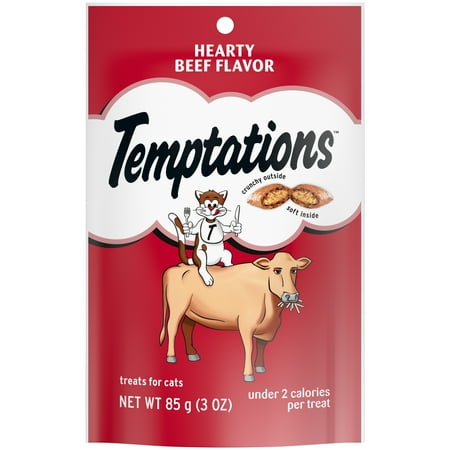 UPC: 0058496723026 | Temptations Classic Crunchy and Soft Cat Treats Hearty Beef Flavor 3 oz. Pouch