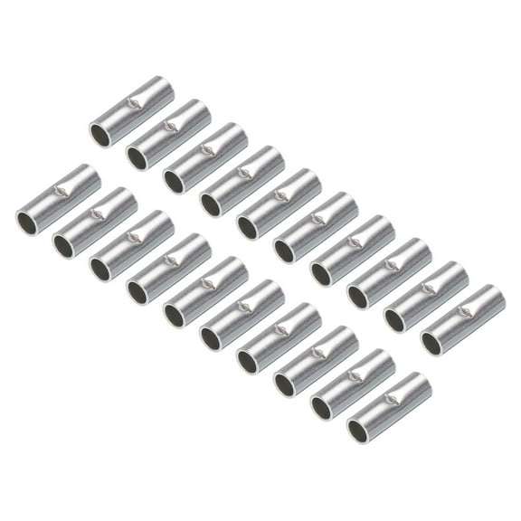 100Pcs Non Insulated Butt Connectors 14-12AWG Wire Connector BN-3.5 for Electrical Wire Crimp Ferrule
