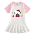 thumbnail image 3 of Nueva ropa para niños de Hello Kitty, vestido de media manga con bonitos dibujos para niñas, Falda plisada de estilo occidental dulce de algodón fino para bebés, 3 of 5