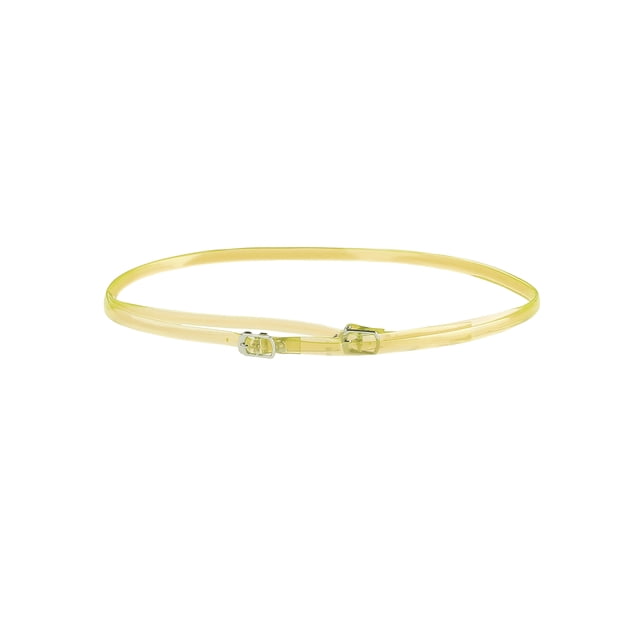INSPIRE CHIC Women's Detachable Transparent CLear Crossed Shoe Strap Yellow Adjustable length: 60-63cm/23.6"-24.8"