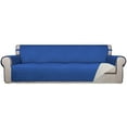 thumbnail image 1 of Housse de Sofa Matelassée Réversible 4 Places, Protecteur de Meuble Résistant à l'Eau, Housse de Canapé Lavable avec Mousse Antidérapante et Sangles Élastiques pour Enfants, Chiens, Animaux (XX Grand, Bleu Classique/ivoire), 1 of 7