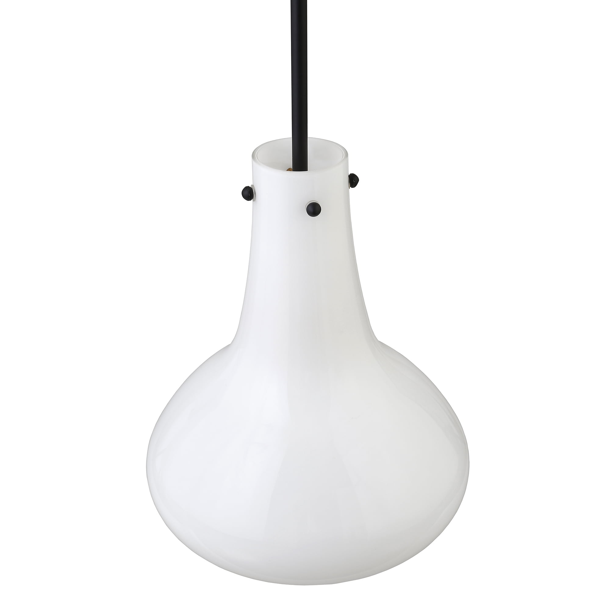 Evelyn&Zoe 11" Blackened Bronze Metal/Glass Pendant