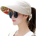 thumbnail image 2 of Sun Hats for Women Wide Brim UV Protection Summer Beach Packable Visor, 2 of 7