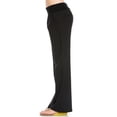thumbnail image 3 of Comfy Fold Over Linen Pants (Black), 3 of 7