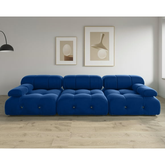 bokifol Canapé Sectionnel Modulaire de 104 Pouces pour Salon, Canapé Nuage Canapé 3 Places pour Appartement, Bureau, Chambre, Bleu