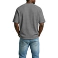 thumbnail image 3 of Zimjoy Mens Short Sleeve Shirts Waffle V Neck Casual T-shirts Loose Raglan Summer T-shirts, Gray M, 3 of 3