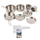 thumbnail image 2 of Greeniant 8 unid/set Kids Camping Pot Pan Cup Surtido Picnic Juego de utensilios de cocina de acero inoxidable Mango plegable Vajilla Vajilla Escalada, 2 of 6