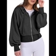 thumbnail image 2 of Sudaderas con Capucha y Cremallera para Mujer, Sudaderas , Casuales, Cómodas y Bonitas, Chaquetas con Cremallera, Conjuntos de Otoño A . Negro M, 2 of 10