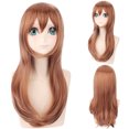 thumbnail image 1 of Peluca genérica para cosplay de anime, 50 cm, mediana, marrón, para adultos, 1 of 1