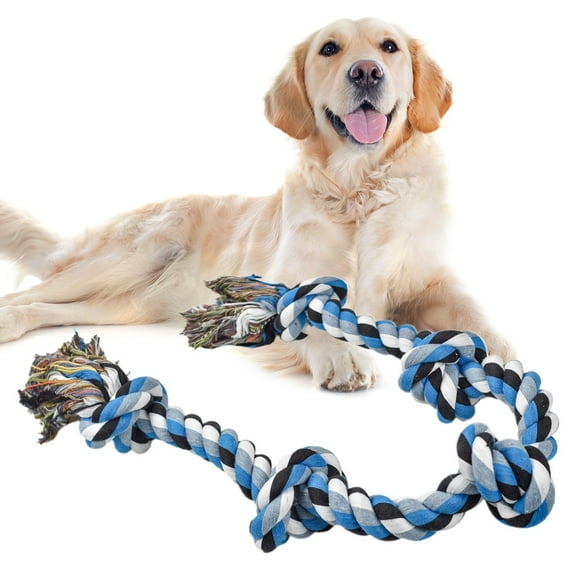 Heavy Duty Dog Chew Toys, Interactive Dog Rope Toy for Large and Medium Aggressive Chewers, Cotton Tug of War Dog Toy for Teeth Cleaning