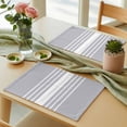 thumbnail image 6 of Placemats for Dinning Table Set of 12, Light Grey Striped White Simple Neutral Modern Burlap Kitchen Place Mats Waterproof Cloth Table Mats, Indoor Outdoor Placemats Easy Clean Dinner Decor, 6 of 8