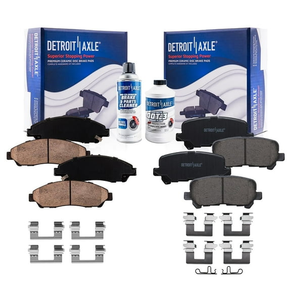 Detroit Axle - Front and Rear 6pc Brake Pads Kit for 2009-2014 Honda Pilot, 2007-2013 Acura MDX, 2010 2011 2012 2013 Acura ZDX, 4 Ceramic Brake Pads Replacement