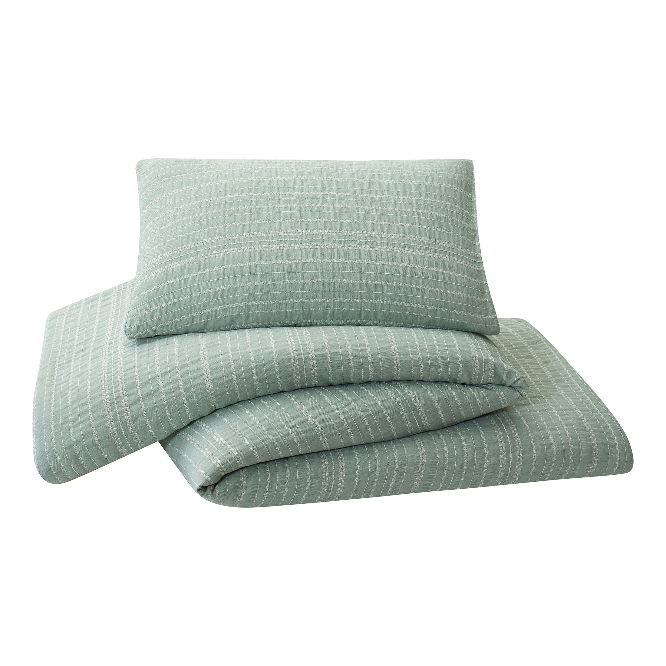 Better Homes & Gardens Crafted Woven 2-Piece Comforter Set, Green River, T/TXL, All Ages